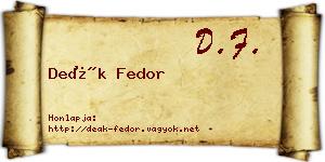Deák Fedor névjegykártya
